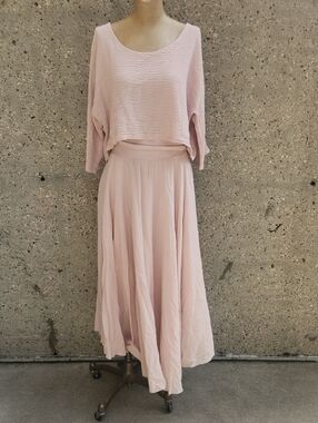 Me & Gee Blush Pink Cotton Top and Maxi Skirt set